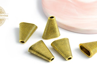 Conische cups 23x19mm voor pompons in gouden zamak