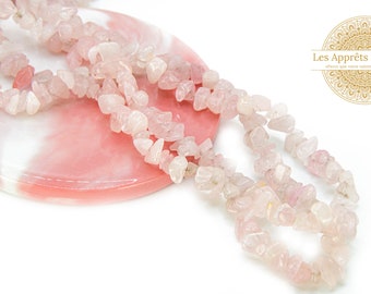 Perles puces en quartz rose naturel perles chips quartz rose rang de perles éclats de cristals