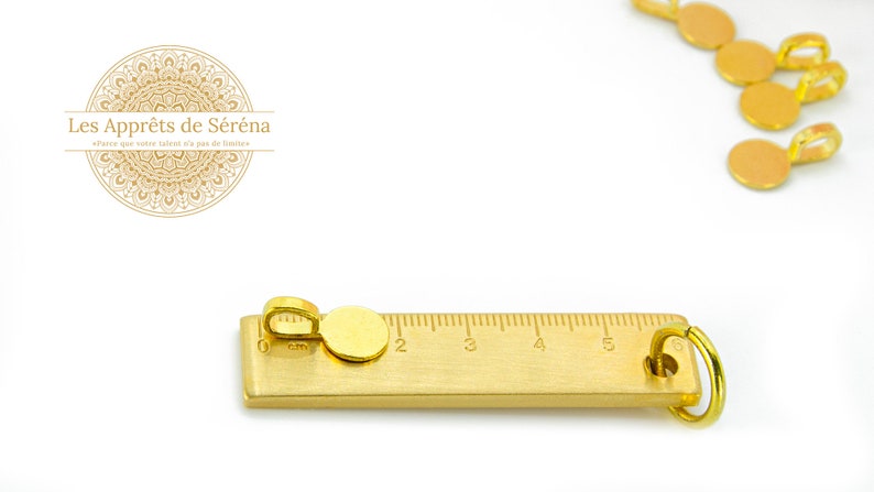 Bélières à coller ronde en zamak doré bélière à coller or bélière pour pendentif image 2