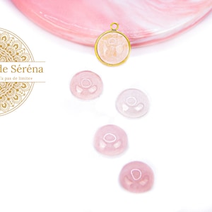 Cabochon 08mm en quartz rose naturel