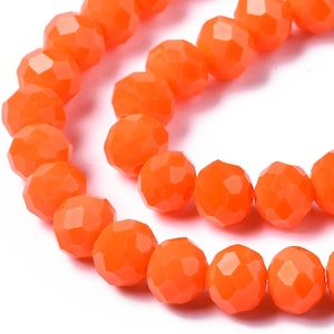 6mm orange beads faceted abacus beads 6x5mm orange pumpkin x 50