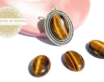 Cabochon 25x18mm in natural tiger eye