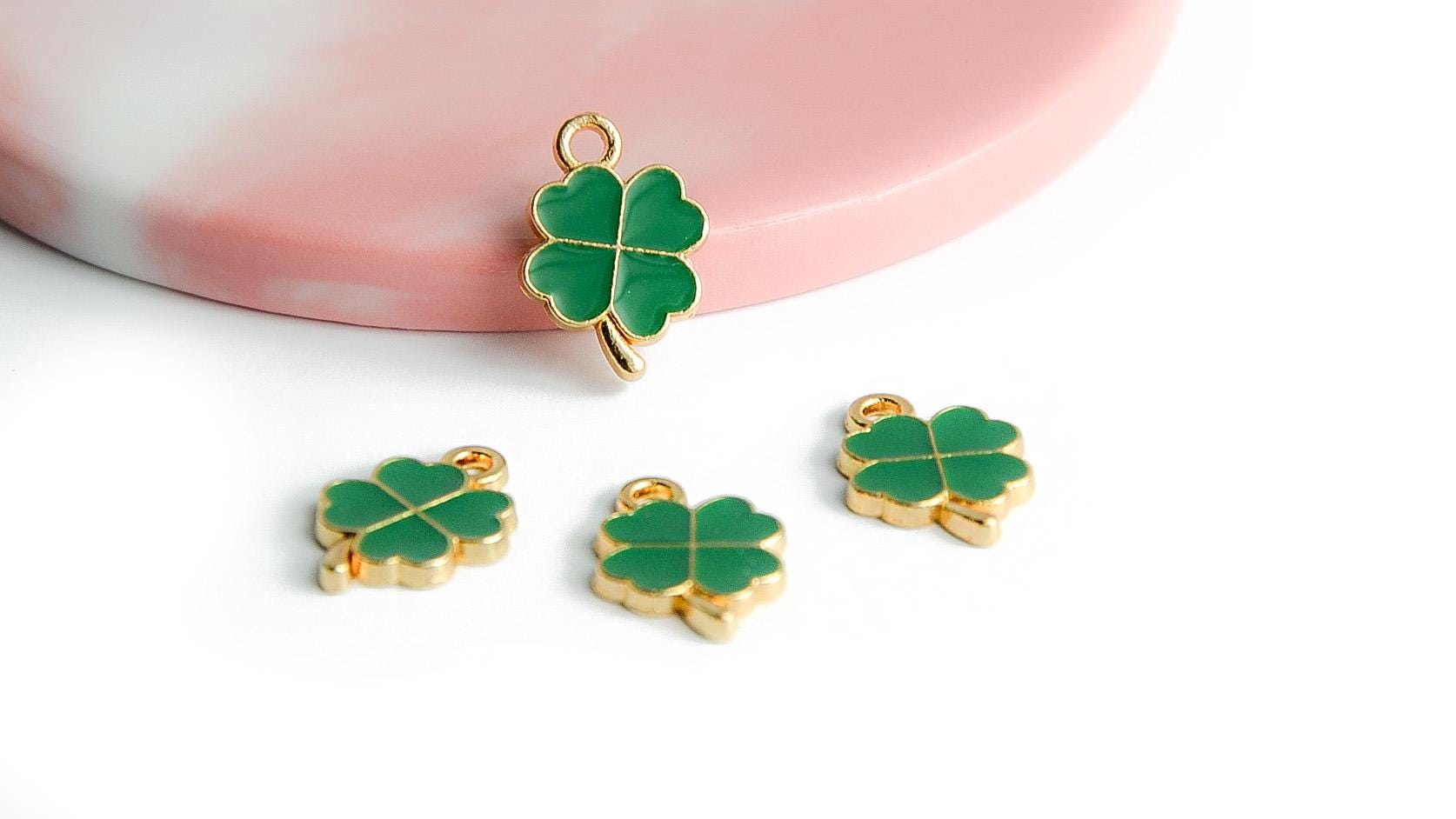 Pendentif Trèfle En Argent 925 - Vert émeraude - Collection Hoops - Bijou Fantaisie Pour Femme - Cadeau D'anniversaire