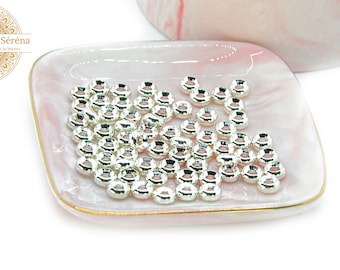 6mm flat silver brass spacer beads