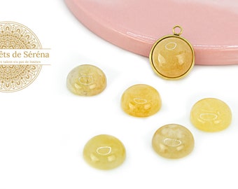 Cabochon 12mm in natural yellow aventurine