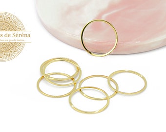 Connettori ad anello tondo chiuso da 20 mm in acciaio placcato oro 201