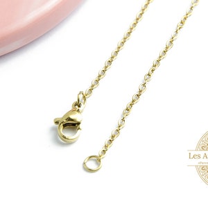 45 cm feiner Kettenhalskettenhalter mit goldenem Edelstahlverschluss, 1,2 mm Kette
