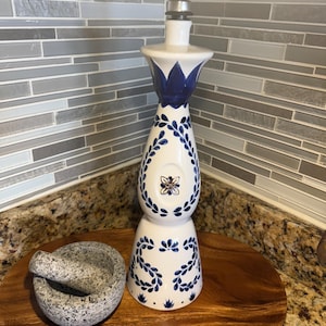 Hand Painted Tequila Bottle Dispenser: Clase Azul Repurposed