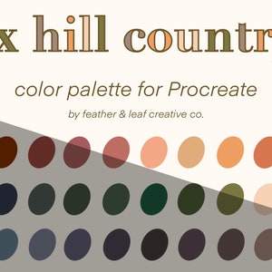 Procreate Color Palette Instant Digital Color Swatch Download 30 Colors - Texas Hill Country by featherandleaf