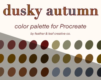 Procreate Color Palette Fall Instant Digital Color Swatch Download 30 Colors - Dusky Autumn by featherandleaf