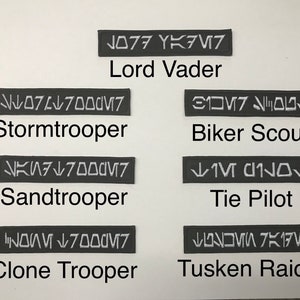 Name/ID patch Aurebesh Font 1&quot; X 5&quot;