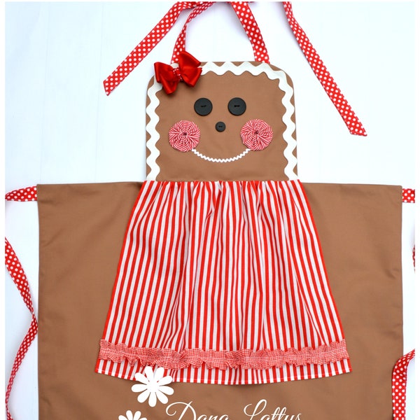 Womens Gingerbread Apron, Mommy and Me Gingerbread Apron, Christmas Apron, Gingerbread Man, Gingerbread Costumes, Baking, Kitchen