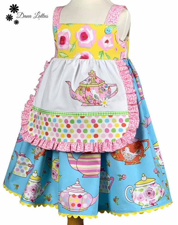 Girls Teatime Party Dress Teapot Dress Girls Boutique Tea Etsy