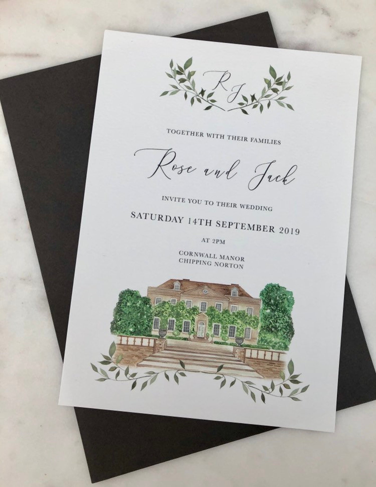 Personalised Wedding Venue Invitation Hand Painted Etsy