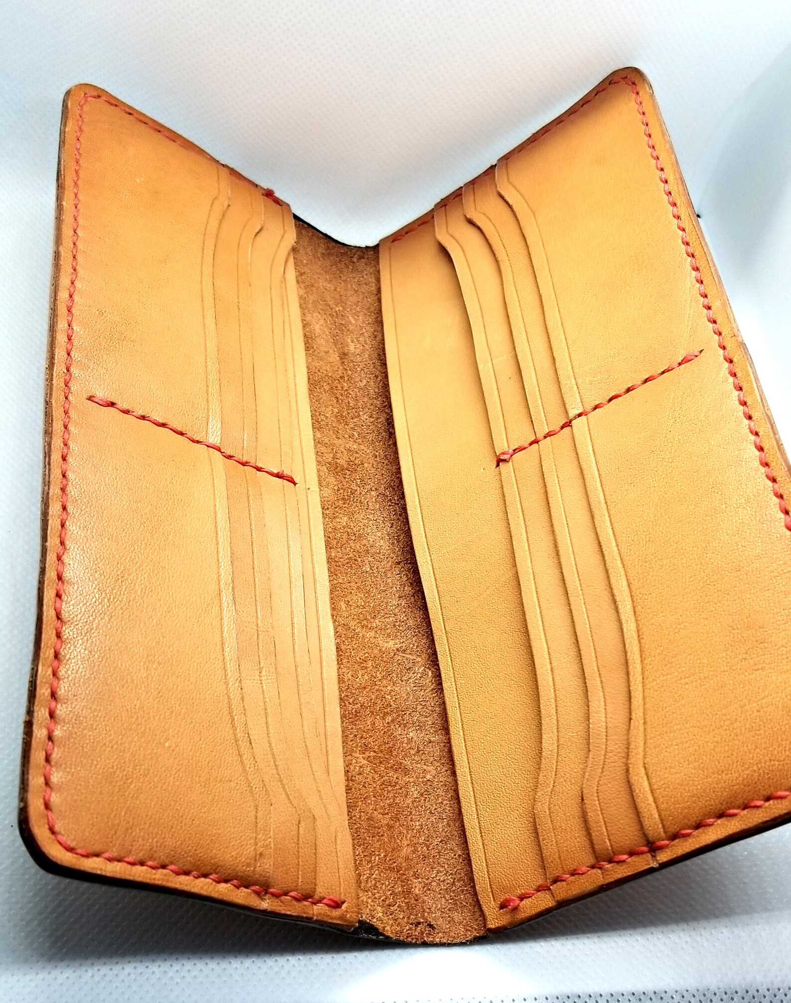 Handcrafted Genuine Leather Wallet Tall Etsy