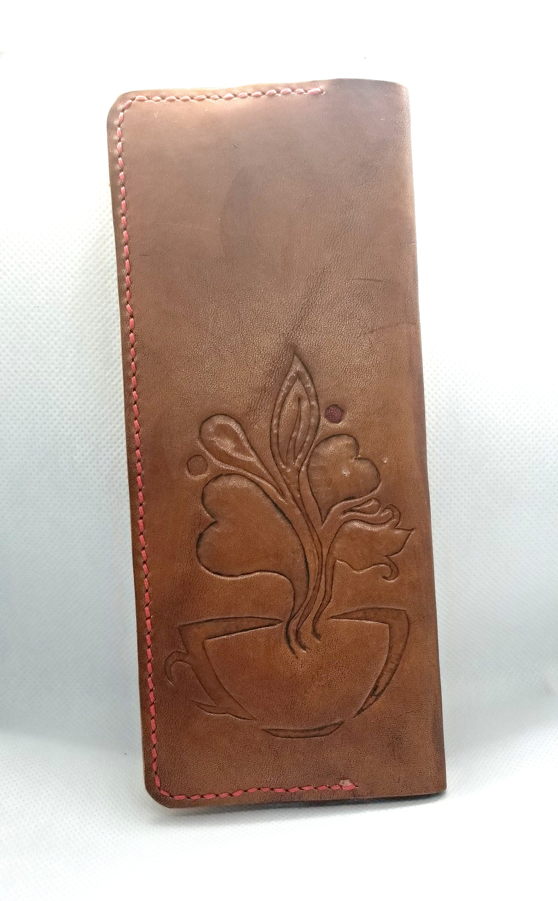 Handcrafted Genuine Leather Wallet Tall Etsy