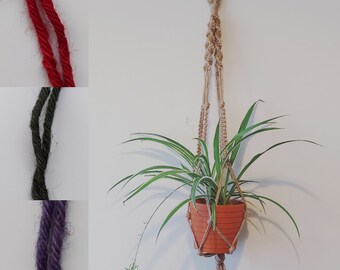Macrame Twist knot plant hanger 3mm natural jute rope (Different dyed colours avaliable)