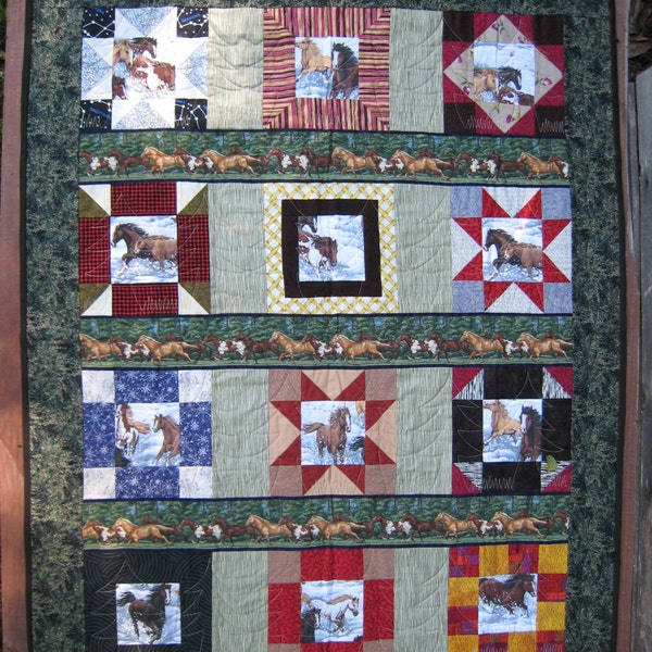 Just Horsing Around - Lap Quilt, Wall quilt