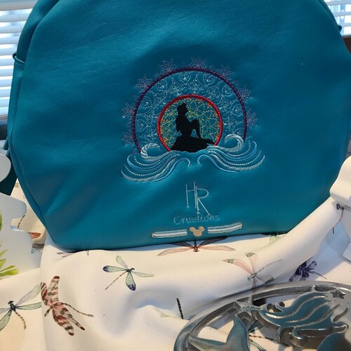 Women’s circle bag, shops hat bag, women’s purse, custom cross body, Ariel little mermaid circle bag, hat bag, Disney, luxury, crossbody bag