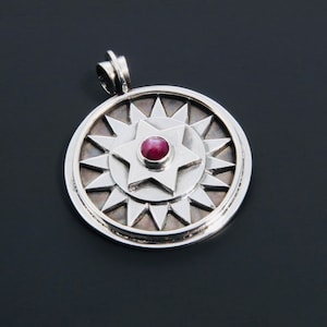 Heart of Ganesha - Pendant - Sterling Silver & Star Ruby