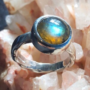 Labradorite 11 - One-of-a-Kind, Hand Made, Sterling Silver Ring - Size 4 1/2