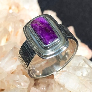 Sugilite 2 - One-of-a-Kind, Hand Made, Sterling Silver Ring  - Size 7 1/2