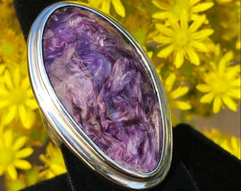 Charoite 1 - Sterling Silver Ring - Size 9.5
