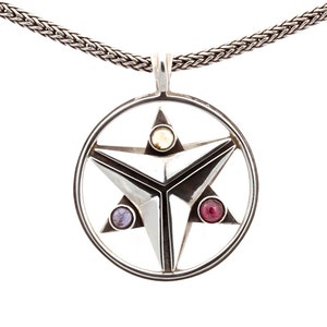 Kinetic #10/1 - Pendant - Sterling Silver - Citrine, Iolite and Garnet