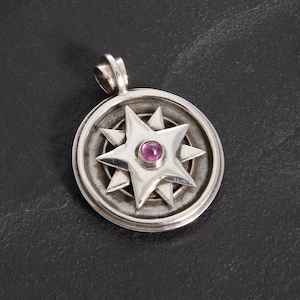 Kinetic #25/7 - Pendant - Sterling Silver - Ruby