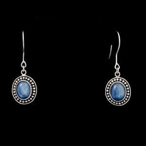 Kyanite 239-Sterling Silver-Earrings-Kyanite-Boho Kyanite Earring-Kyanite Earrings-Boho Kyanite-Bali Silver Earring-Boho Silver Stone