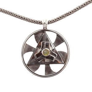 Kinetic #16/3 - Pendant - Sterling Silver - Rainbow Moonstone