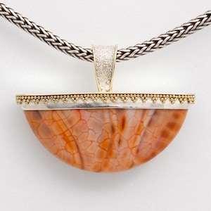 Snake Skin 4 - Pendants - Sterling Silver and 24K Gold plating - Snake Skin Agate