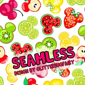Diseño sin costuras Mouse Fruit Digital Paper