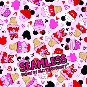 Seamless Design valentine&#39;s day Mouse digital paper