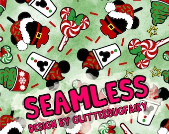 Seamless Design Christmas Mouse snacks digital paper