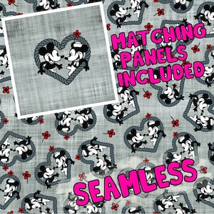 Seamless Steamboat Mickey Mouse Design PLUS panels!  digital download includes 4 size panels AND matching seamless