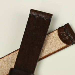 Brown leather watch strap Personalize leather watch band Vegetable tanned leather watch strap 18 mm 20 mm watch band 22 mm 24 mm watch strap image 4