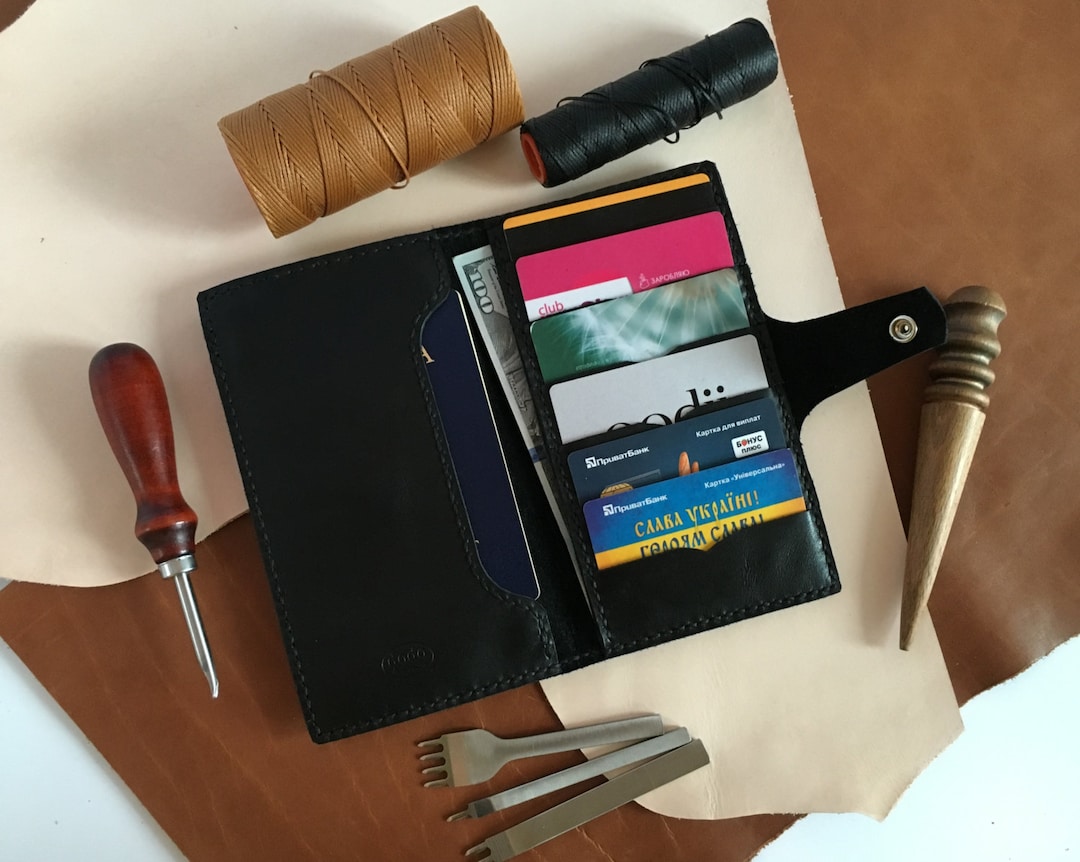 Black Leather Passport Cover Mens Passport Case Black Leather Etsy