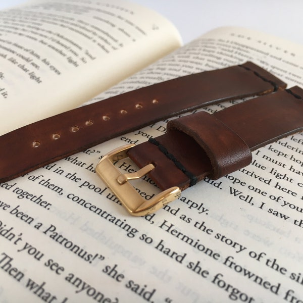 Brown leather watch band personalized Gold buckle watch strap 12 mm 14 mm watch strap 16 mm 18 mm watch strap 20 mm 22 mm watch strap 24 mm