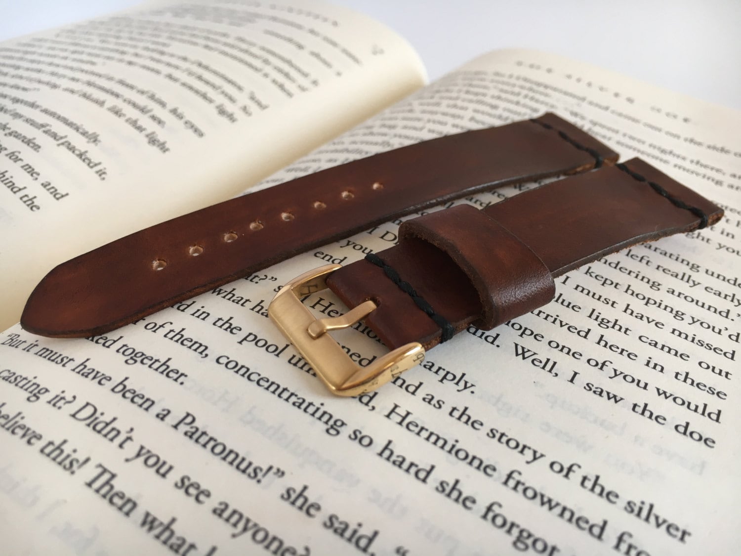 18mm Black Leather Watch Strap with Gold-Tone Buckle – Quick Release - for Men - Trendhim