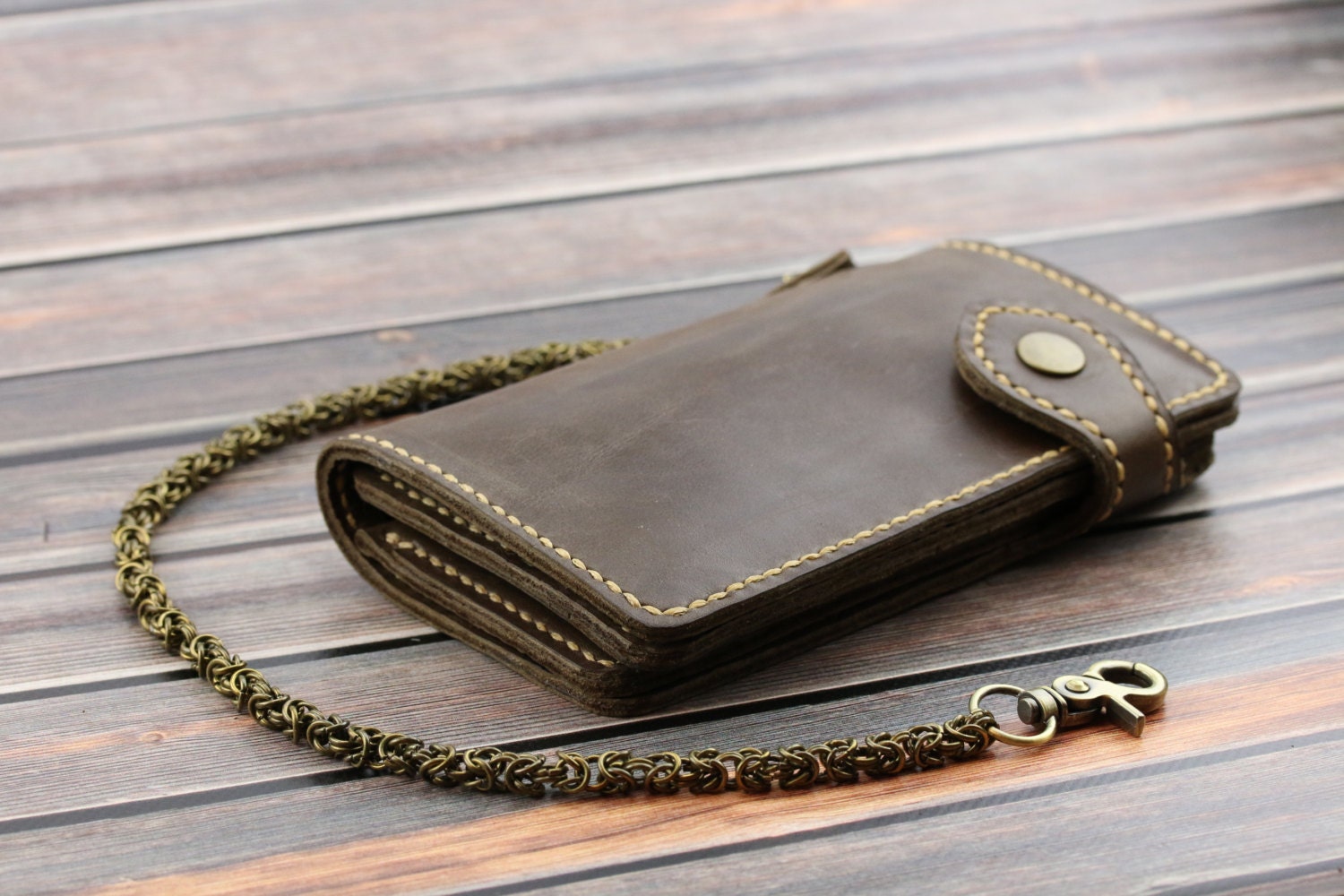 long wallet with chain