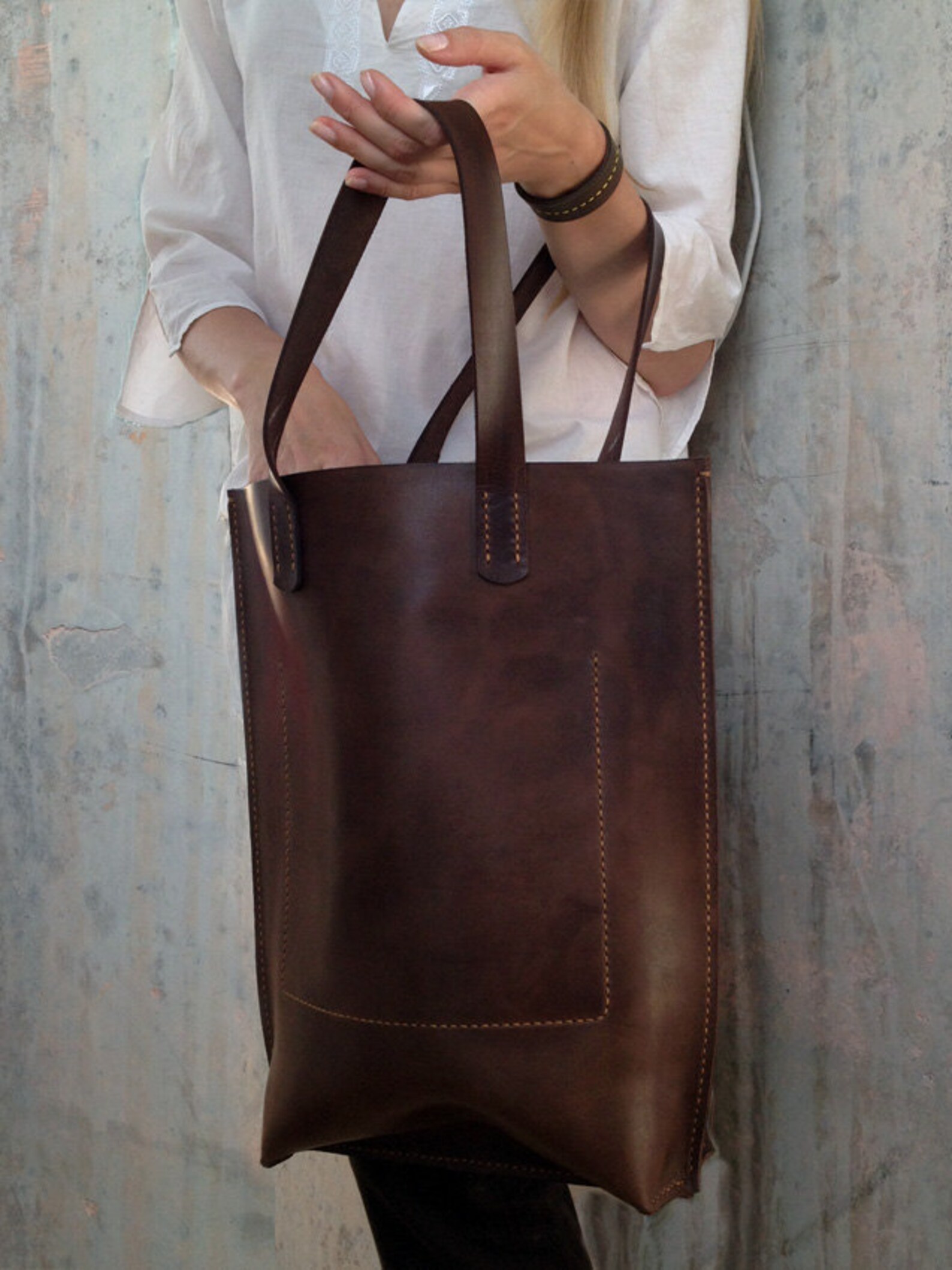 Women Shopping Bag Women Leather Tote Bag Hand Stitched Etsy