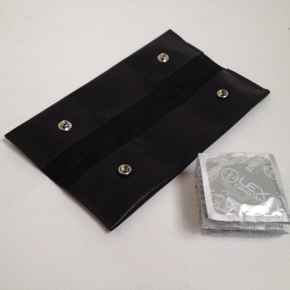 Leather Condom Case Condom Wallet Black Condom Holder Contraceptive Case  Valentines Gift for Boyfriend Safe Sex Men Mature Gift Adult Gifts 