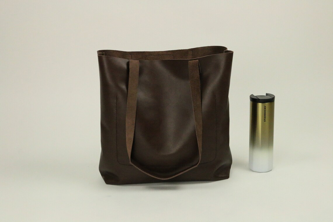 Hand stitch leather tote bag Large shopping tote bag natural Etsy