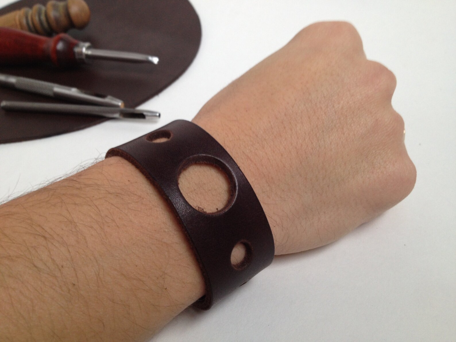 Memoir Brown Leather Four Strand Bracelet – Free Size, Adjustable, For Men & Women - View #9