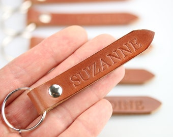 Groomsmen key chain Bridesmaid gift set Engraved name keychain Custom name key chain Personalized leather key fob Groom gift from bride