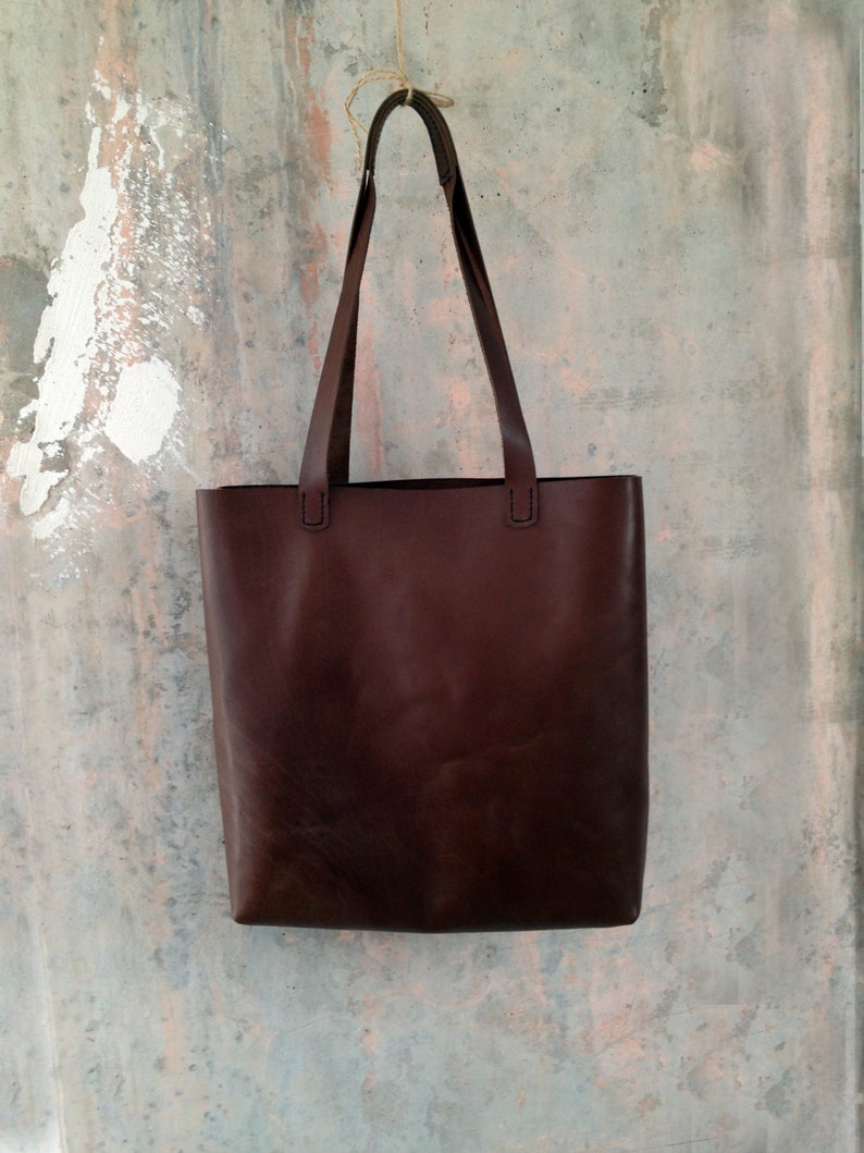 Hand stitch leather tote bag Large shopping tote bag natural Etsy