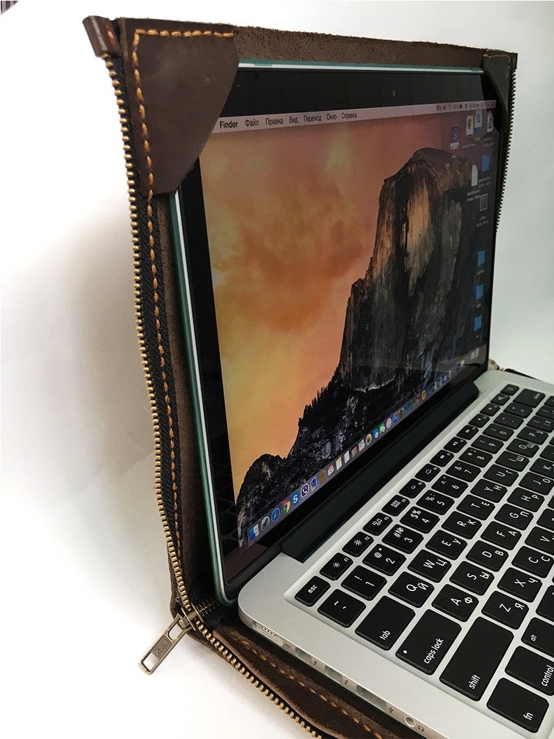 Leather Laptop Case With Charger Case Dell Laptop Case Leather Etsy