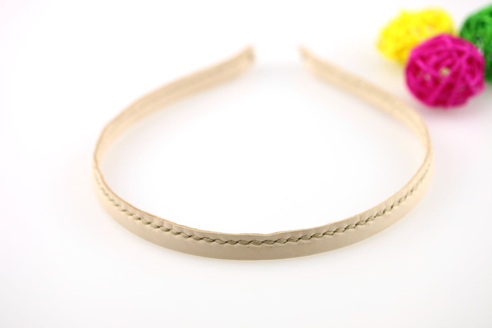 Leather Headband Handstitched Leather Hair Accessories Thin Etsy