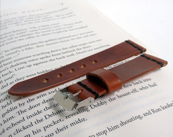 Brown leather watch strap Personalize leather watch band Vegetable tanned leather watch strap 18 mm 20 mm watch band 22 mm 24 mm watch strap